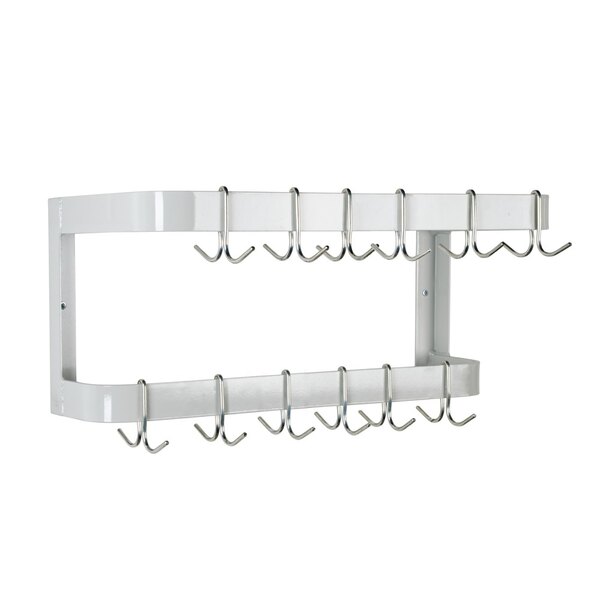 Advance Tabco GW-48 48" Powder Coated Steel Wall Mounted Double Line Pot Rack with 12 Double Prong Hooks
