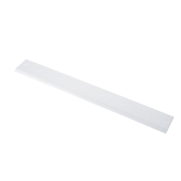 A white rectangular plastic scrapper blade with holes.