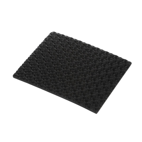 A black rubber sealing mat with a pattern and a hole in it.