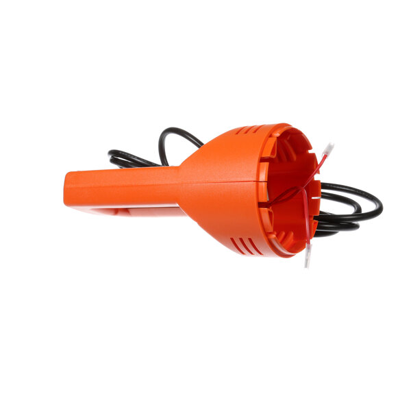 An orange Dynamic Mixers handle with a power cord.