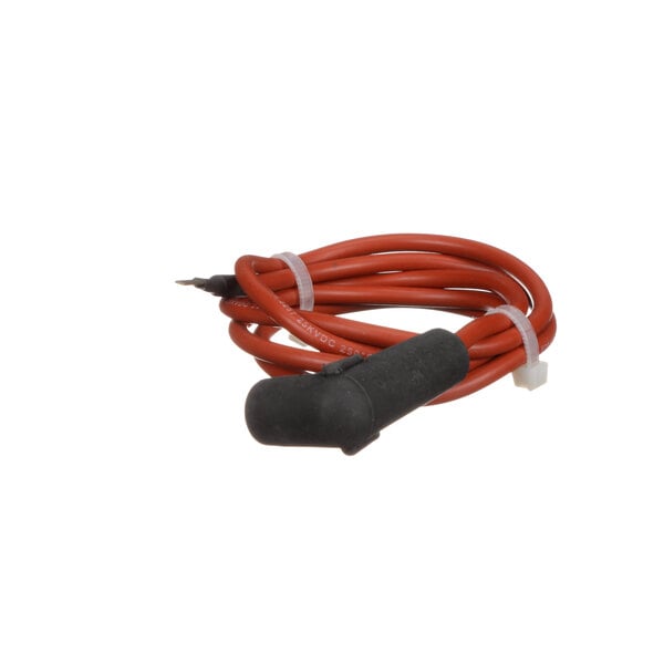 A red Royal Range ignition cable with a black plug.