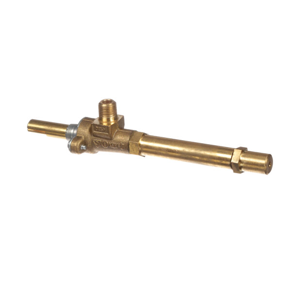 A Comstock Castle brass gas valve with brass handle.