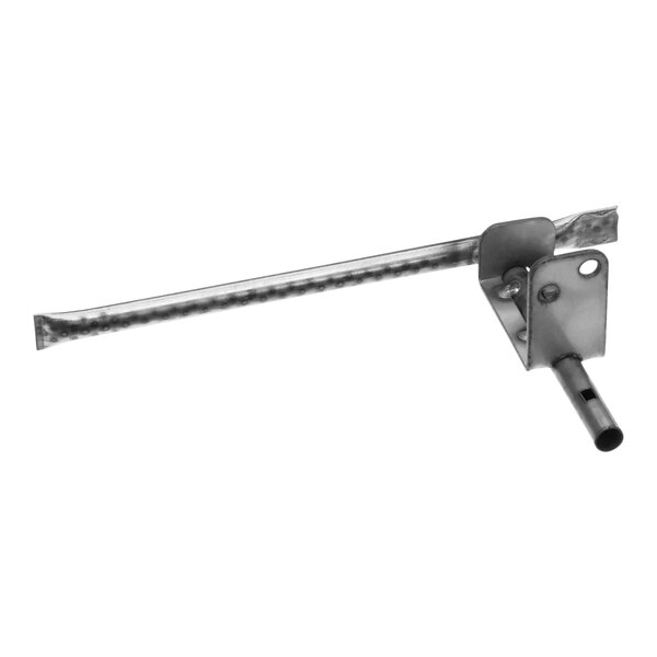A metal rod with a metal bracket and handle.