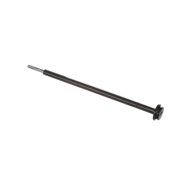 A black metal rod with a long handle and a screw.