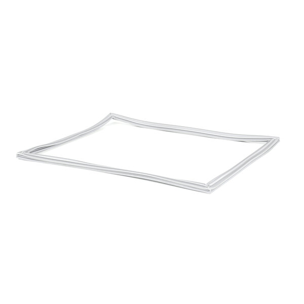 A white rectangular tray with a silver handle.
