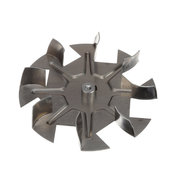 A metal Super System 705846 fan blade with six blades.