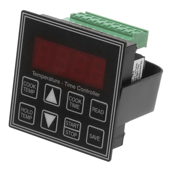 A black Hickory digital temperature controller with a red display and buttons.