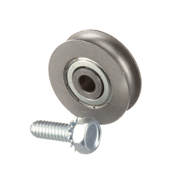 A Ready Access roller groove bearing with a wheel and bolt.