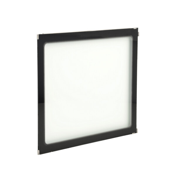 A black square frame with an inner glass panel.