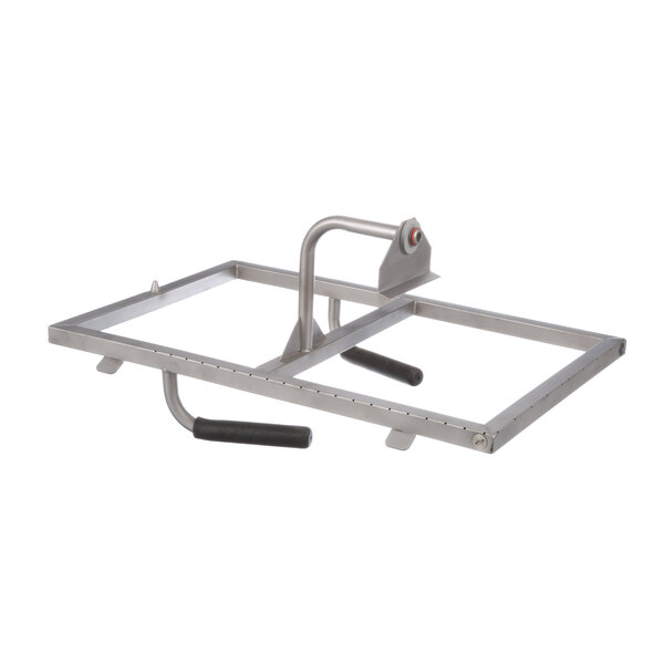 A metal frame with black handles for a Frymaster Power Sr 45.