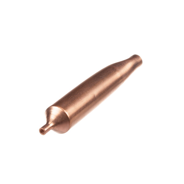 A close-up of a Donper America copper filter cylinder with nozzle.