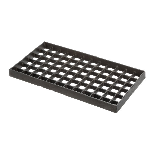 A black plastic grid with holes.