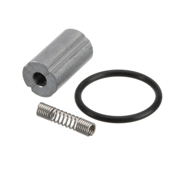 A Newco solenoid repair kit with a metal cylinder, spring, and gasket.