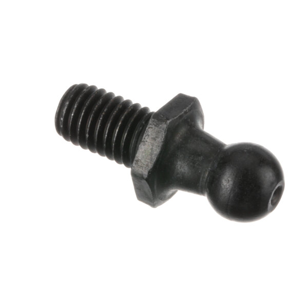 A close-up of a black ball stud bolt.