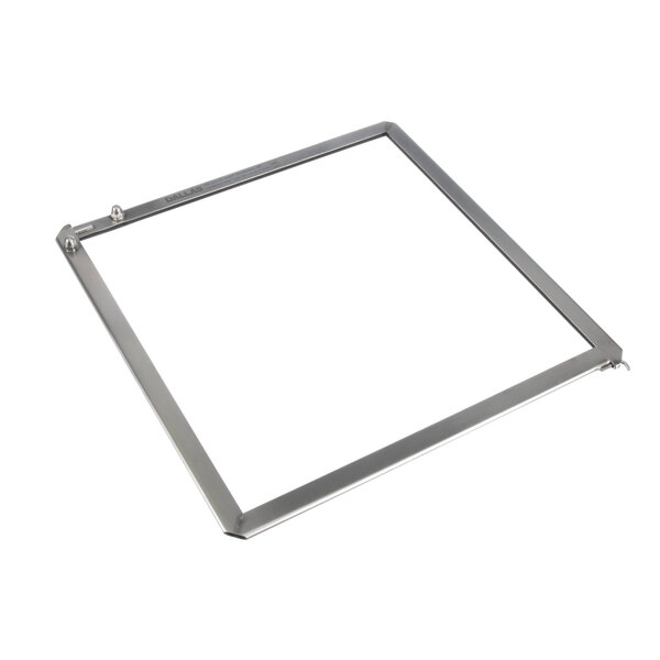 A square metal frame with a metal handle.