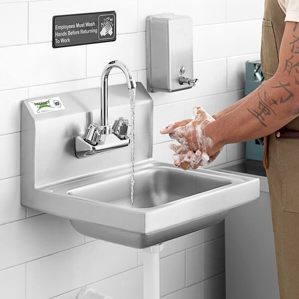Regency 17" x 15" Wall Mounted Hand Sink for Gooseneck Faucet
