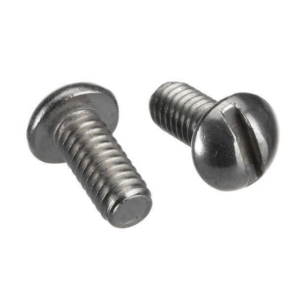 A close-up of two Shaver Specialty Co. screws.
