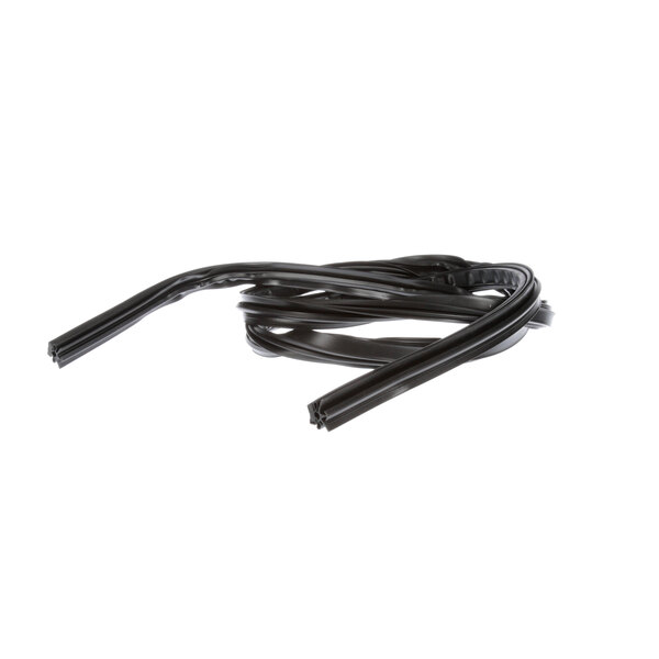 A black rubber strip with a black cable.