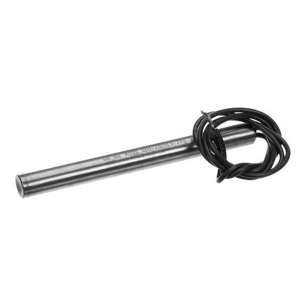 A metal rod with a black wire attached.