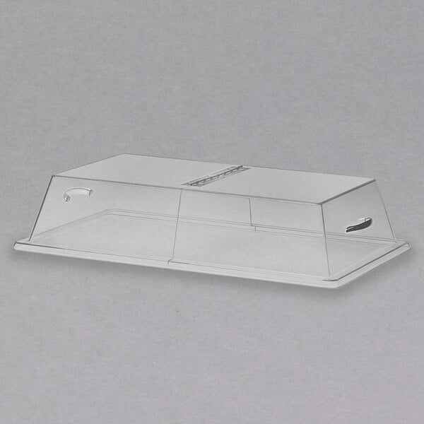 Cal-Mil 328-12 Clear Standard Rectangular Bakery Tray Cover with Center Hinge - 12" x 20" x 4"