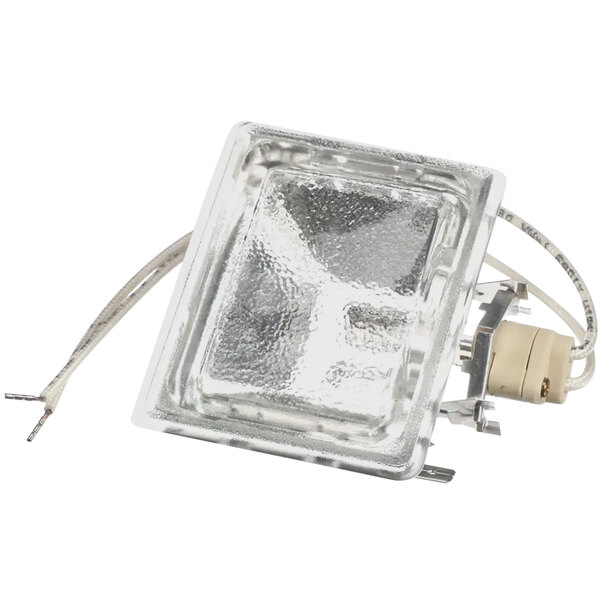 A close-up of a Pizzamaster halogen lamp socket.