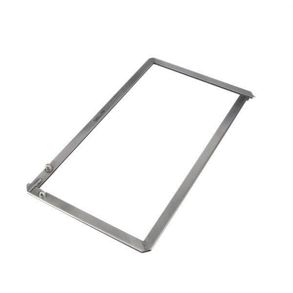 A rectangular metal frame with screws.