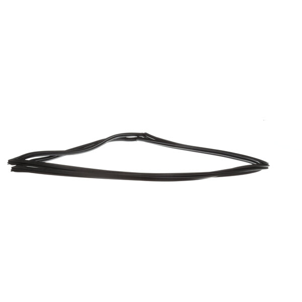 A black rubber gasket on a white background.