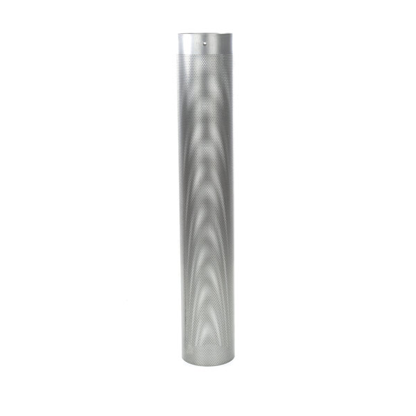 A silver cylinder with a white background.
