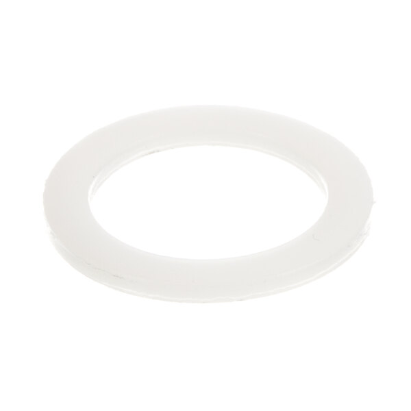 A white circular nylon gasket with a hole in it.