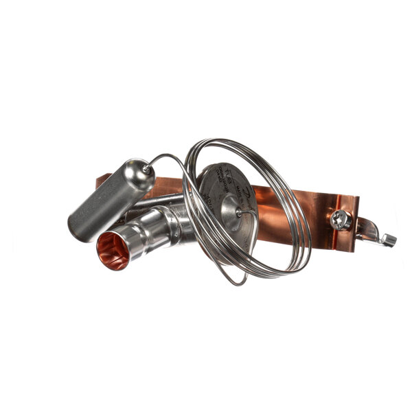 A Krowne Metal Corporation expansion valve with a copper capillary tube and metal hose attached.