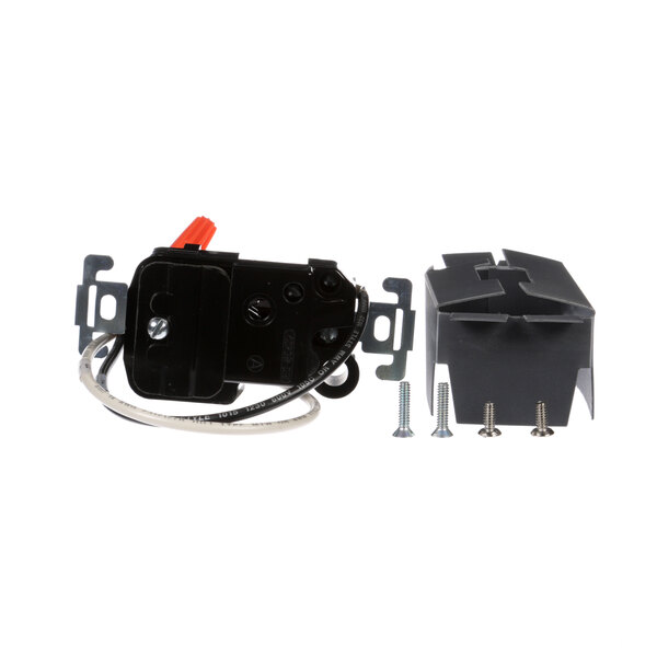 A black AM Manufacturing SS212 switch with screws and a wire.