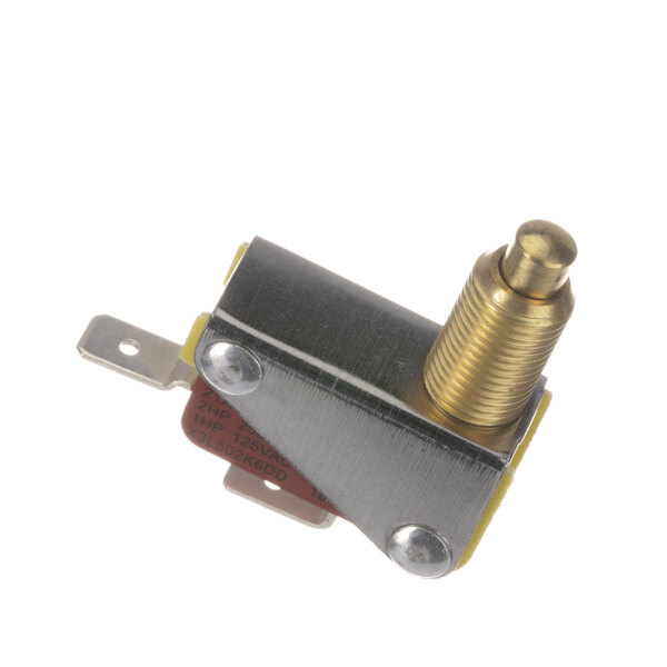 An Adcraft microswitch with a gold metal screw.