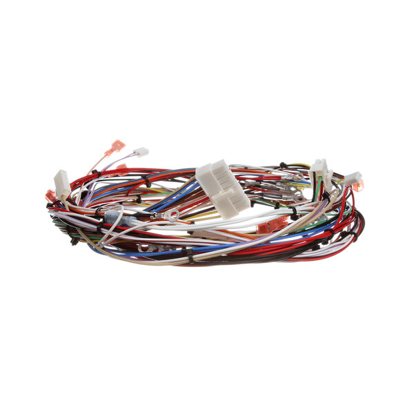 A close-up of a Bunn wiring harness with many different colorful wires.
