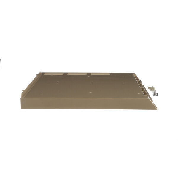 A brown metal ceiling cover with a metal plate.