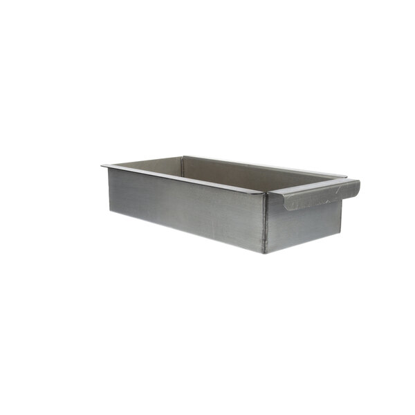 A metal rectangular Rankin-Delux grease pan with handles.