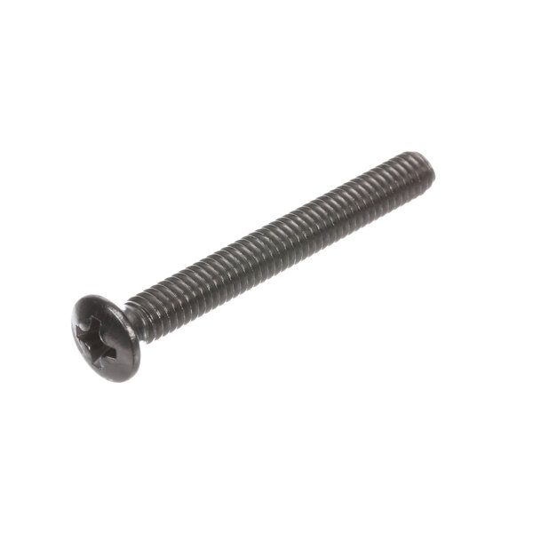 A long metal screw with a round head.