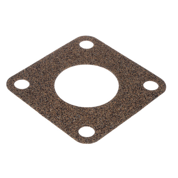 A brown gasket with a white circle in the middle.