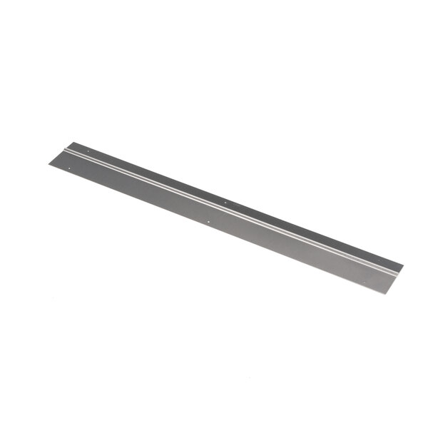 A long rectangular silver metal strip.