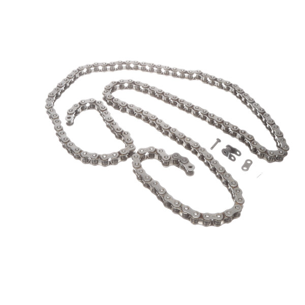 An Acme drive chain on a white background.