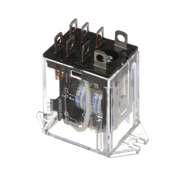 A clear plastic Jackson 5945 relay with wires.