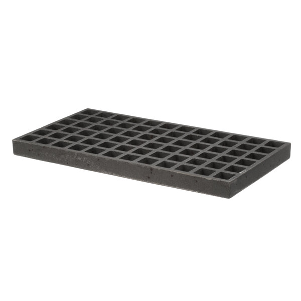 A black rectangular Rankin-Delux grate with a grid pattern.