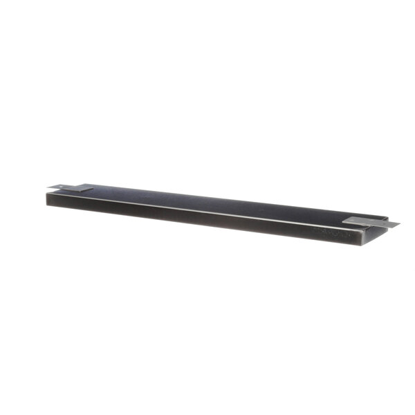 A black rectangular Randell condensate pan with metal corners.