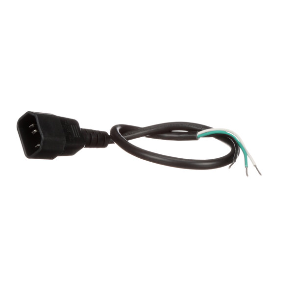A black Gold Medal electrical cord with a plug and green wires.
