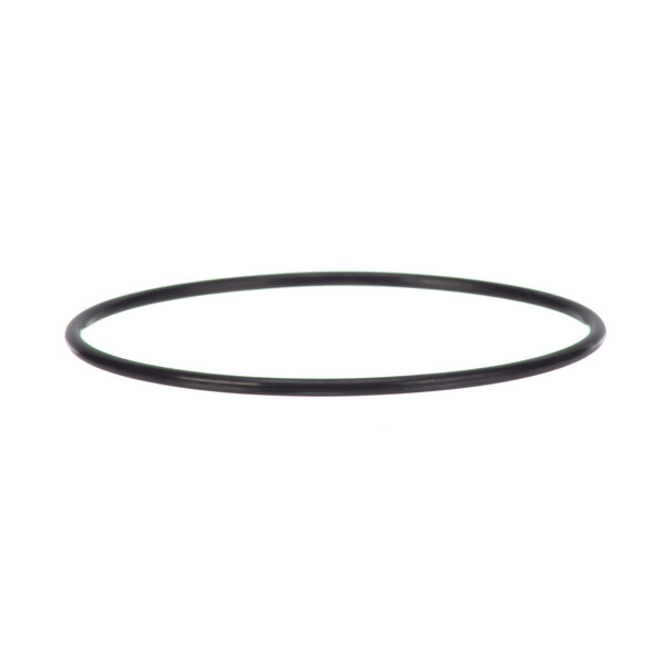 A black rubber O-ring for a dishwasher on a white background.