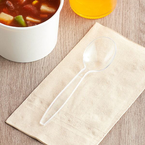 Visions Clear Heavy Weight Plastic Soup Spoon - Case of 1000
