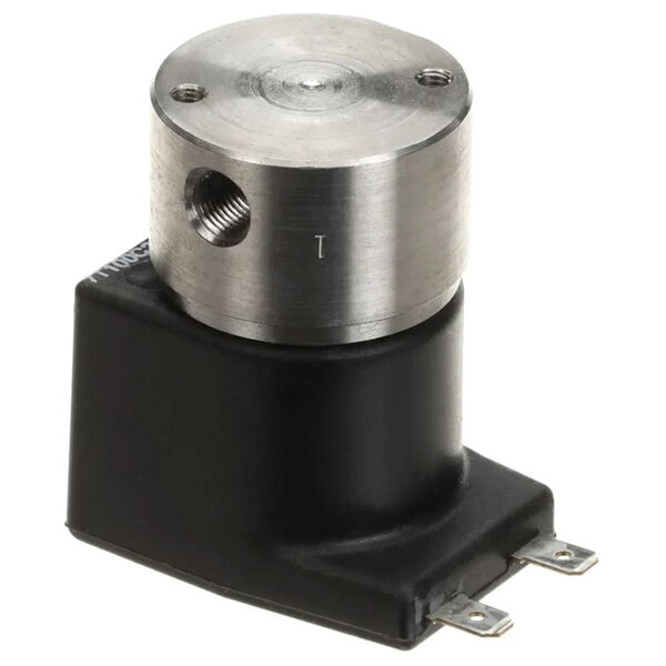 A Schaerer solenoid valve with a black and silver metal cover.