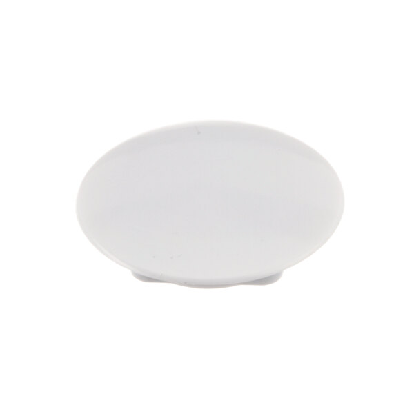A white oval shaped American Panel plug.