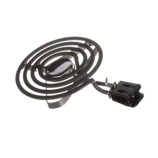A black cord with a metal clip on one end.