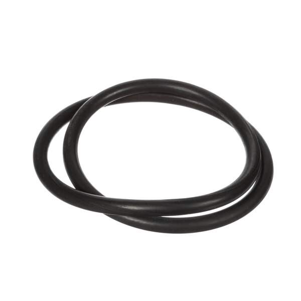A black rubber ring with a flat edge.