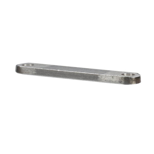 A stainless steel metal bar with brackets.